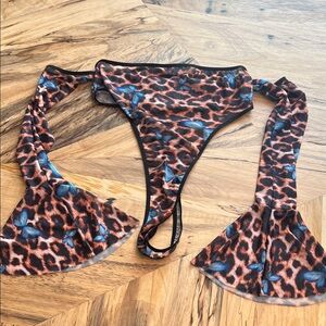 Lingerie sheer bodysuit w/sleeves